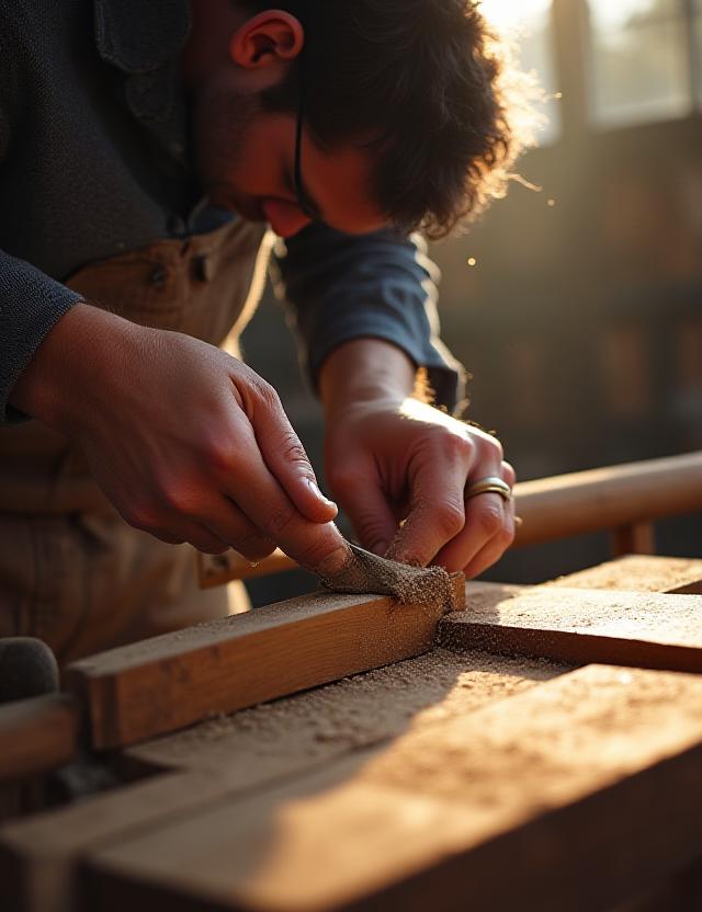 Artigiano al lavoro nel laboratorio Montagna Mano